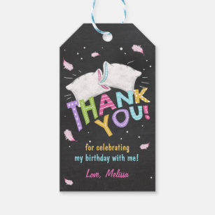 Slumber party Sleepover thank you favour gift tags