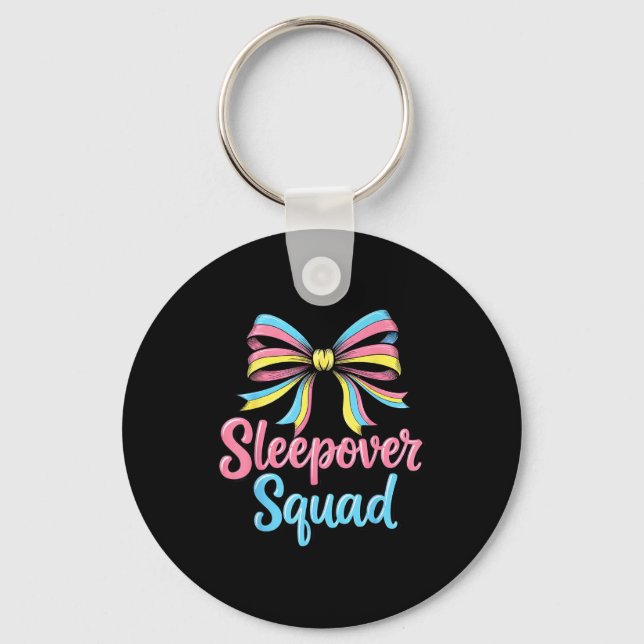 Slumber Party Squad Sleever Coquette Birthday Paja Keychain (Front)