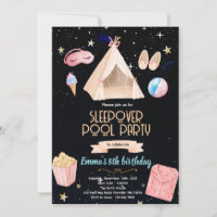 Slumber Pool birthday Party Invitation