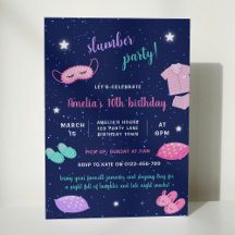 Slumber Sleepover Birthday Party Pink Purple