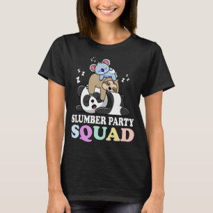 Slumber Squad Sleepover Squad Party Pajama Animal T-Shirt