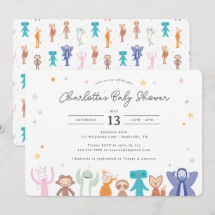 Slumberkins Characters Baby Shower Invitation