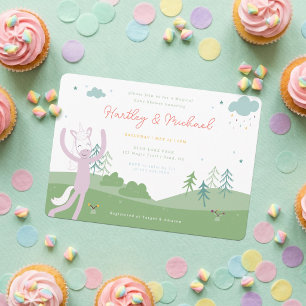 Slumberkins Magical Unicorn Baby Shower Invitation