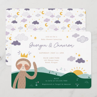 Slumberkins Sloth Baby Shower Invitation