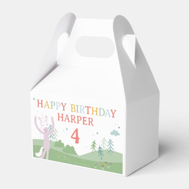 Slumberkins Unicorn Birthday Favor Box (Front Side)