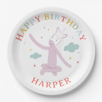 Slumberkins Unicorn Birthday Paper Plate