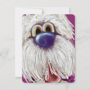 Slurpy Happy Eager Dog Oil Painted Notecard