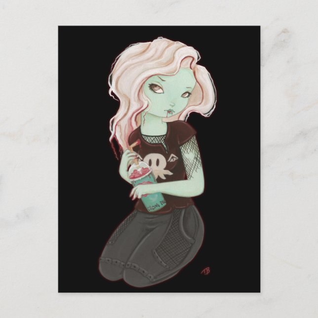 Slushieee - Zombie Goth carte postale fille (Devant)