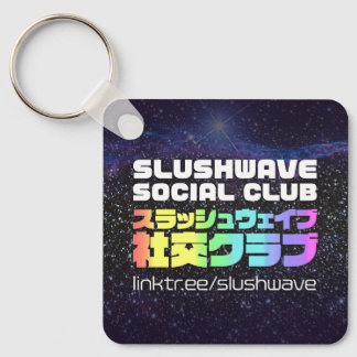 Slushwave Social Club Logo and People Logo Keychain