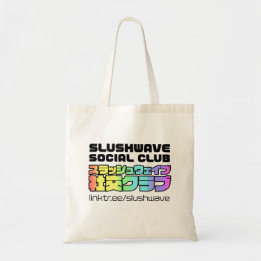 Slushwave Social Club people and text logo tote Bag