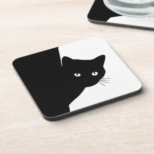 Sly Black Cat Coaster