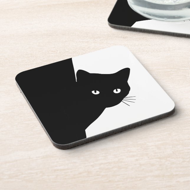 Sly Black Cat Coaster (Left Side)