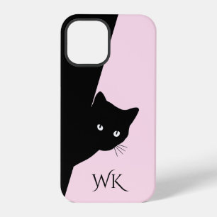 Sly Black Cat Monogram Pink Case-Mate iPhone Case