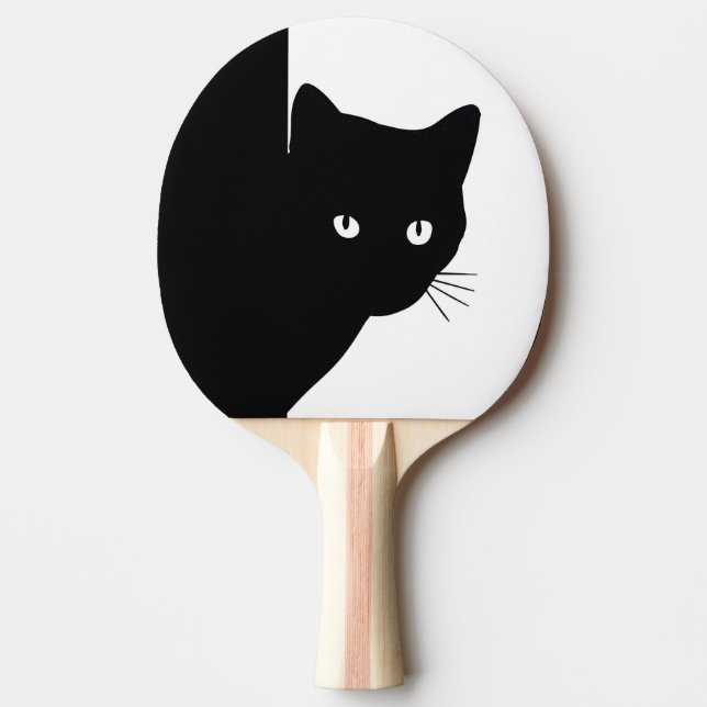 Sly Black Cat Ping Pong Paddle (Front)