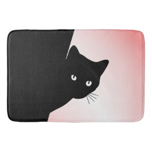 Sly Black Cat Pink Bath Mat