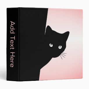 Sly Black Cat Pink Binder