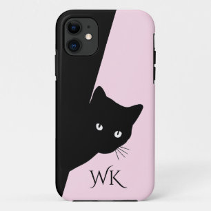 Sly Black Cat Pink iPhone 11 Case