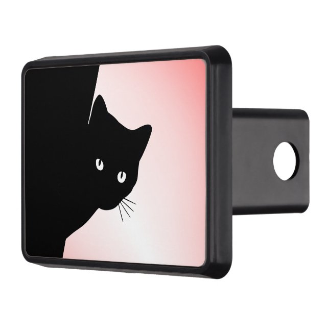 Sly Black Cat Pink Trailer Hitch Cover (Left)