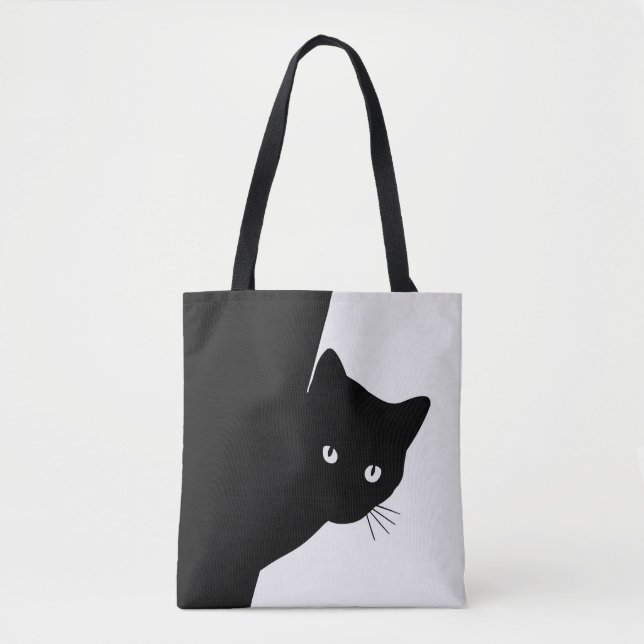 Sly Black Cat Tote Bag (Front)