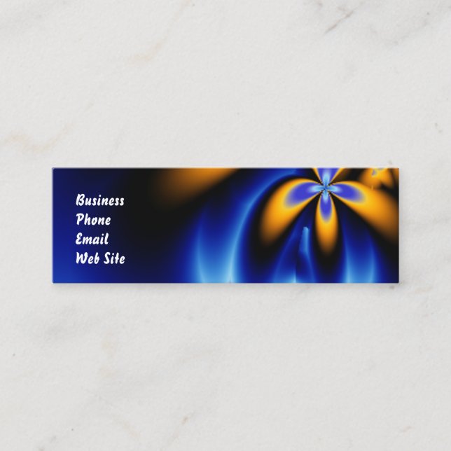 Sly Blue and Gold Mini Business Card (Front)
