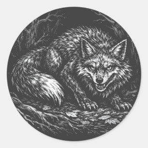 Sly Forest Fox — by BurnsInHell Classic Round Sticker