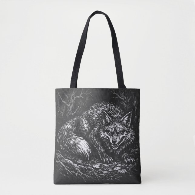 Sly Forest Fox — by BurnsInHell Tote Bag (Front)