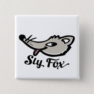 Sly fox button / badge