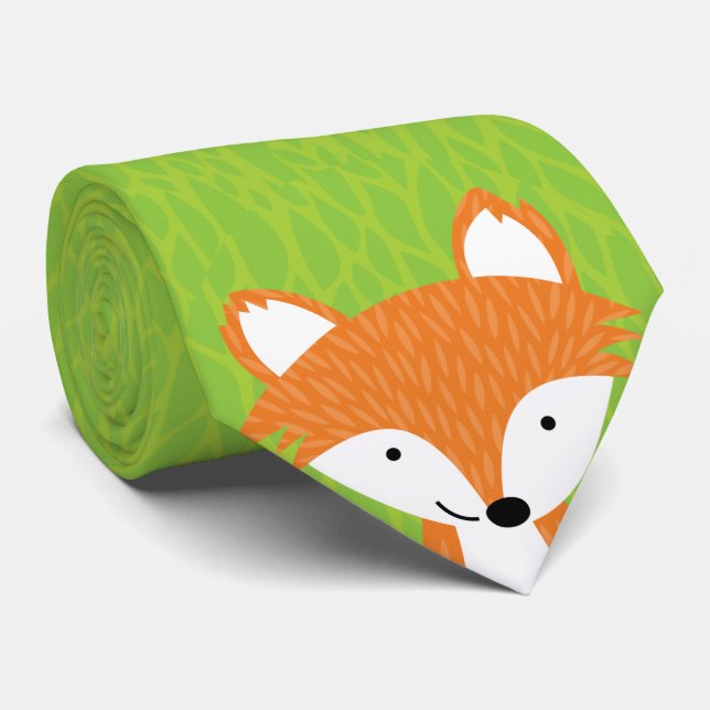 Sly Little Fox- Woodland Friends Tie (Rolled)