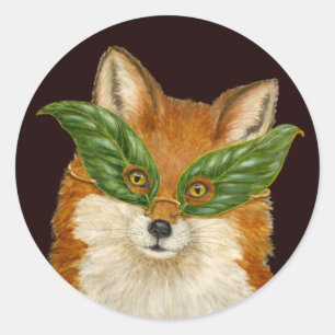 Sly the fox round stickers