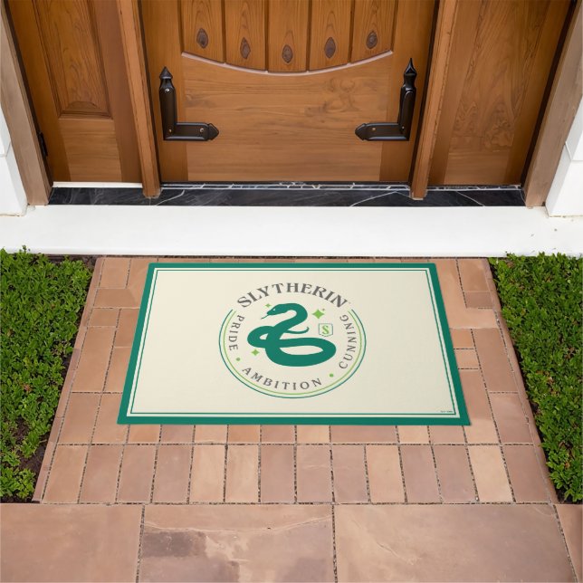 SLYTHERIN™ Green Snake House Pride Badge Doormat (Outdoor)