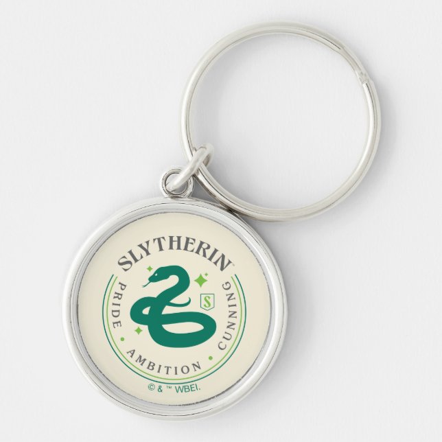 SLYTHERIN™ Green Snake House Pride Badge Keychain (Front)