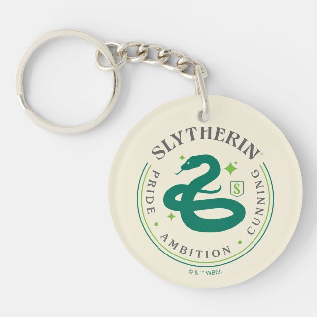 SLYTHERIN™ Green Snake House Pride Badge Keychain (Front)