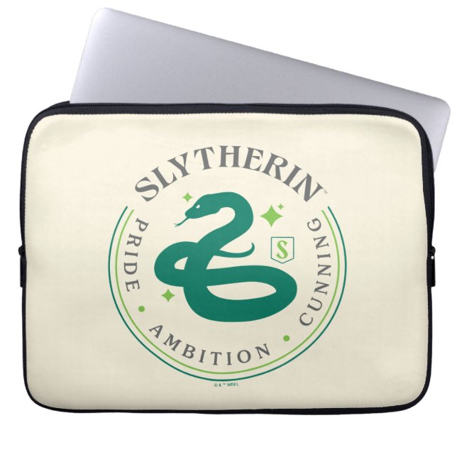 SLYTHERIN™ Green Snake House Pride Badge Laptop Sleeve (Front)
