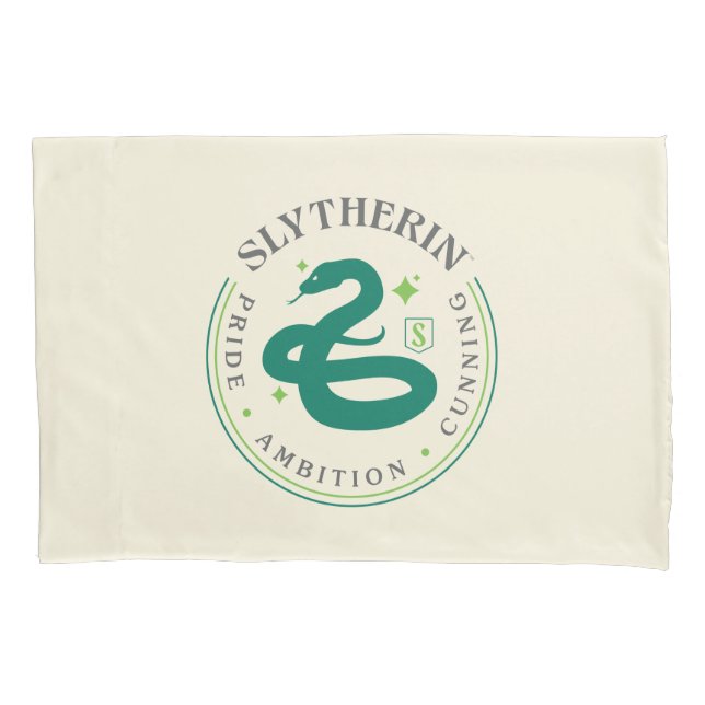 SLYTHERIN™ Green Snake House Pride Badge Pillowcase (Front)
