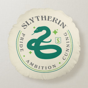 SLYTHERIN™ Green Snake House Pride Badge Round Pillow