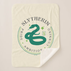SLYTHERIN™ Green Snake House Pride Badge Sherpa Blanket