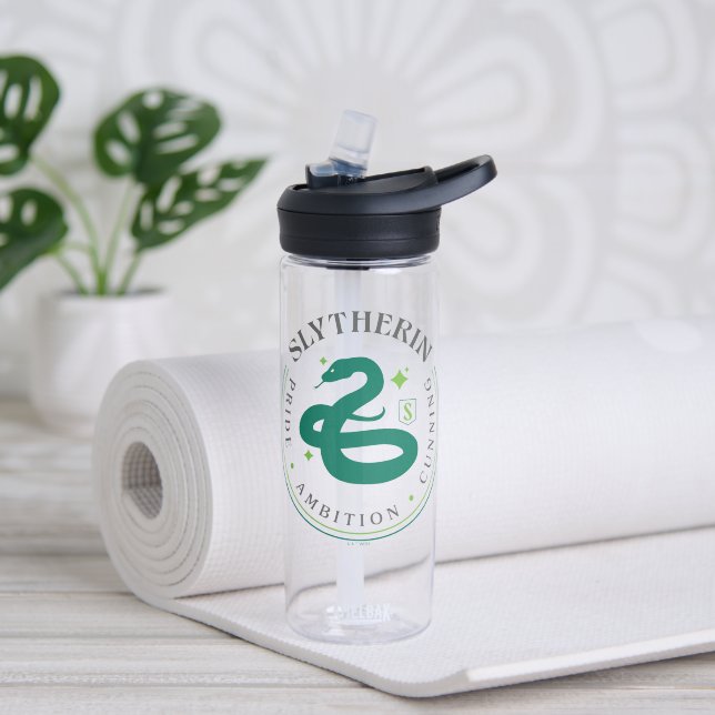 SLYTHERIN™ Green Snake House Pride Badge Water Bottle (Yoga)
