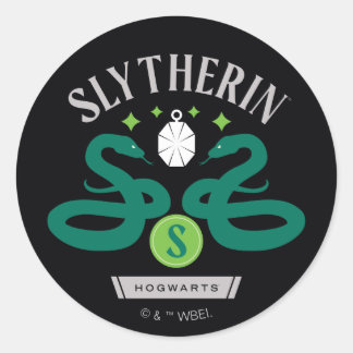 SLYTHERIN™ House Double Snake Locket Graphic Classic Round Sticker