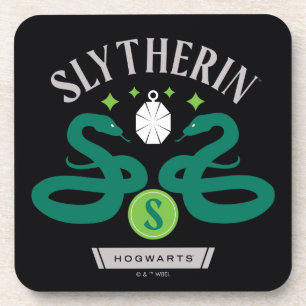 SLYTHERIN™ House Double Snake Locket Graphic Coaster