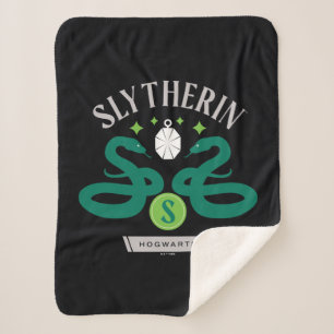 SLYTHERIN™ House Double Snake Locket Graphic Sherpa Blanket