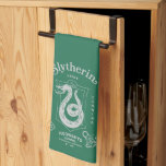 SLYTHERIN™ Pride Ambition Cunning Crest Kitchen Towel<br><div class="desc">Show your house pride with this bold Slytherin™ crest design, honoring the ambition and cunning that define this iconic Hogwarts™ house. Featuring the striking serpent coiled within a classic shield, the artwork highlights Slytherin’s core traits — Ambition, Pride, and Cunning — in a clean, vintage-inspired layout. Rendered in signature house...</div>