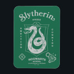 SLYTHERIN™ Pride Ambition Cunning Crest Magnet<br><div class="desc">Show your house pride with this bold Slytherin™ crest design, honoring the ambition and cunning that define this iconic Hogwarts™ house. Featuring the striking serpent coiled within a classic shield, the artwork highlights Slytherin’s core traits — Ambition, Pride, and Cunning — in a clean, vintage-inspired layout. Rendered in signature house...</div>