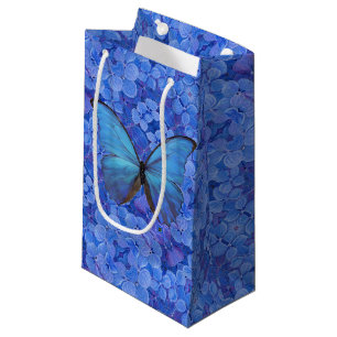 Sm Gift Bag Blue Morpho on Hydrangea
