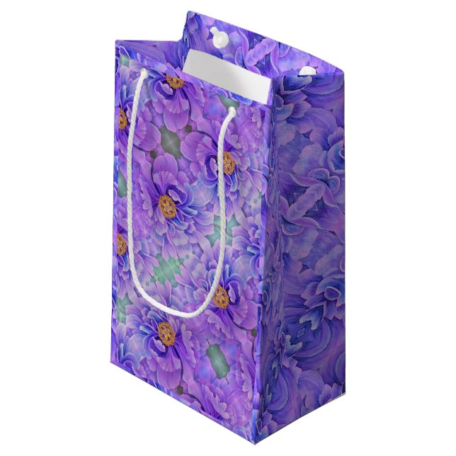 Sm Gift Bag Lavender Peonies (Front Angled)