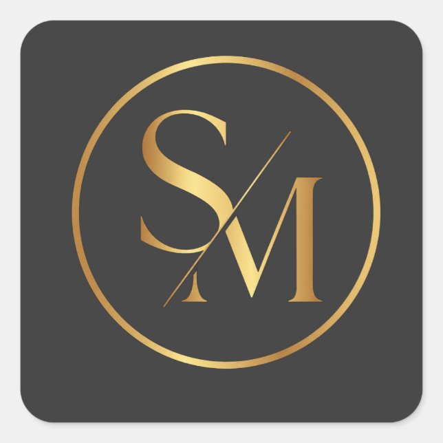 SM Minimal Modern Design Square Sticker (Front)