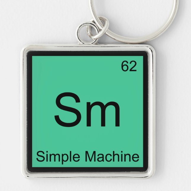 Sm - Simple Machine Chemistry Element Symbol Tee Keychain (Front)