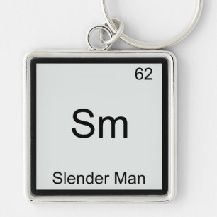 Sm - Slender Man Funny Chemistry Element Symbol Keychain