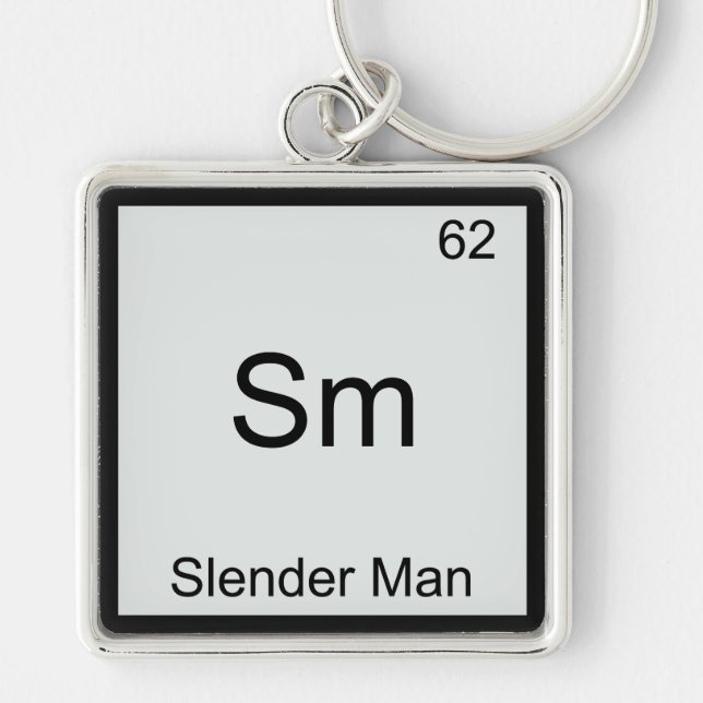 Sm - Slender Man Funny Chemistry Element Symbol Keychain (Front)