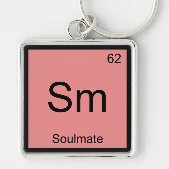 Sm - Soulmate Funny Chemistry Element Symbol Tee Keychain (Front)