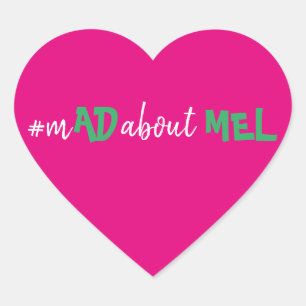 Smal Heart Hashtag Bachelorette Stickers Pink